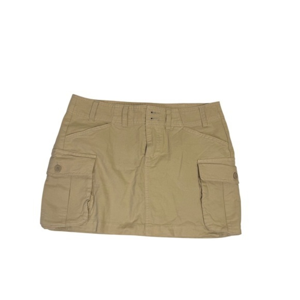 Brandy Melville Y2K Style Khaki Low Rise Flap Pocket Utility Cargo Mini Skirt